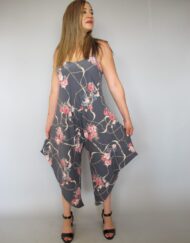 אוברול פרחים ורוד