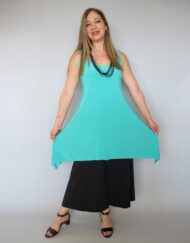 גופיית שפיצים ארוכה טורקיז